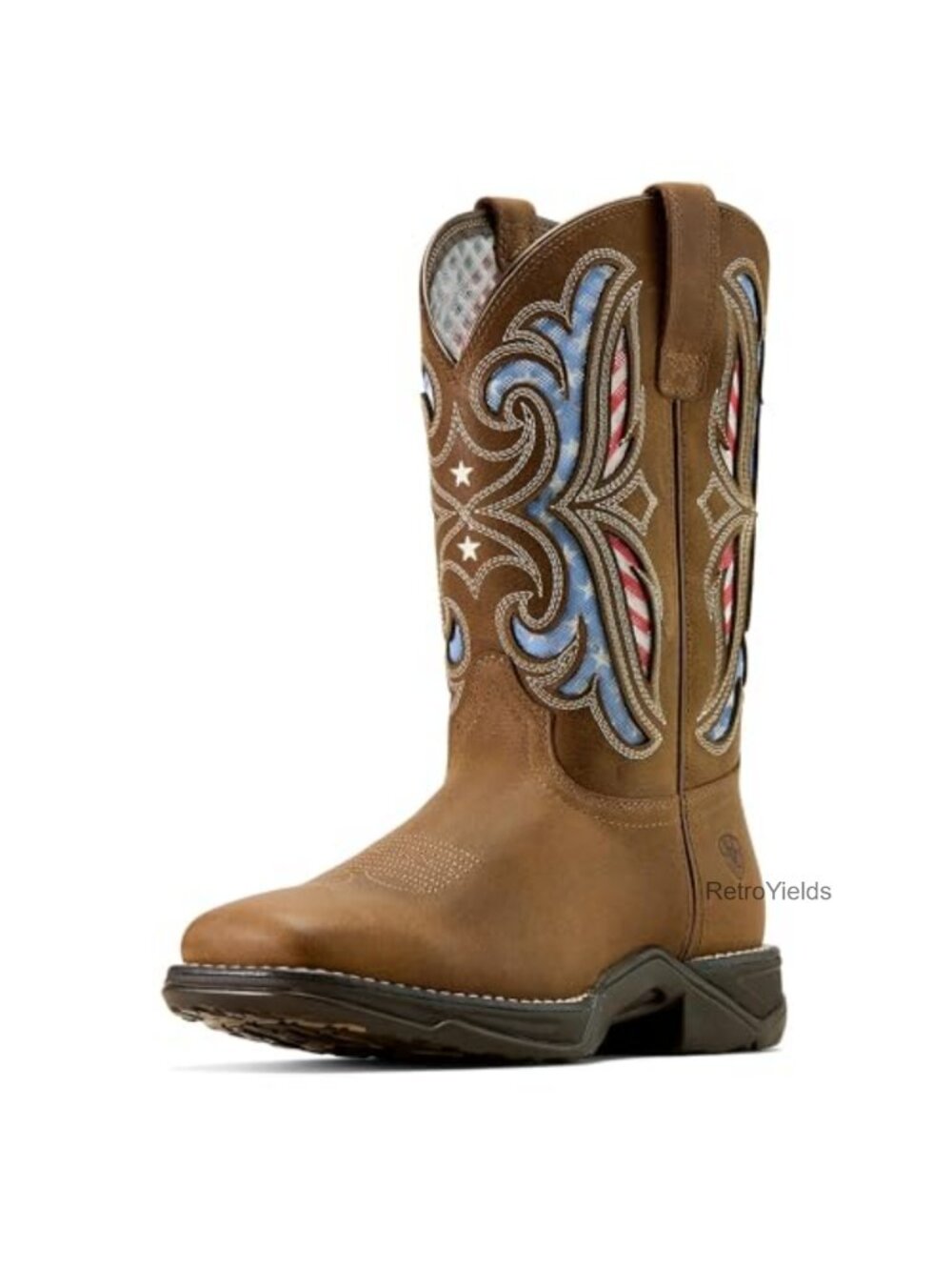 Ariat Anthem Proud Venttek Square Toe Western Boot Faux Leather Duratread Sole